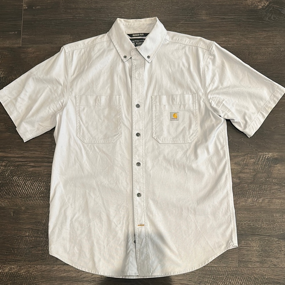 RUGGED FLEX® RELAXED FIT MIDWEIGHT CANVAS SHORT-SLEEVE SHIRT